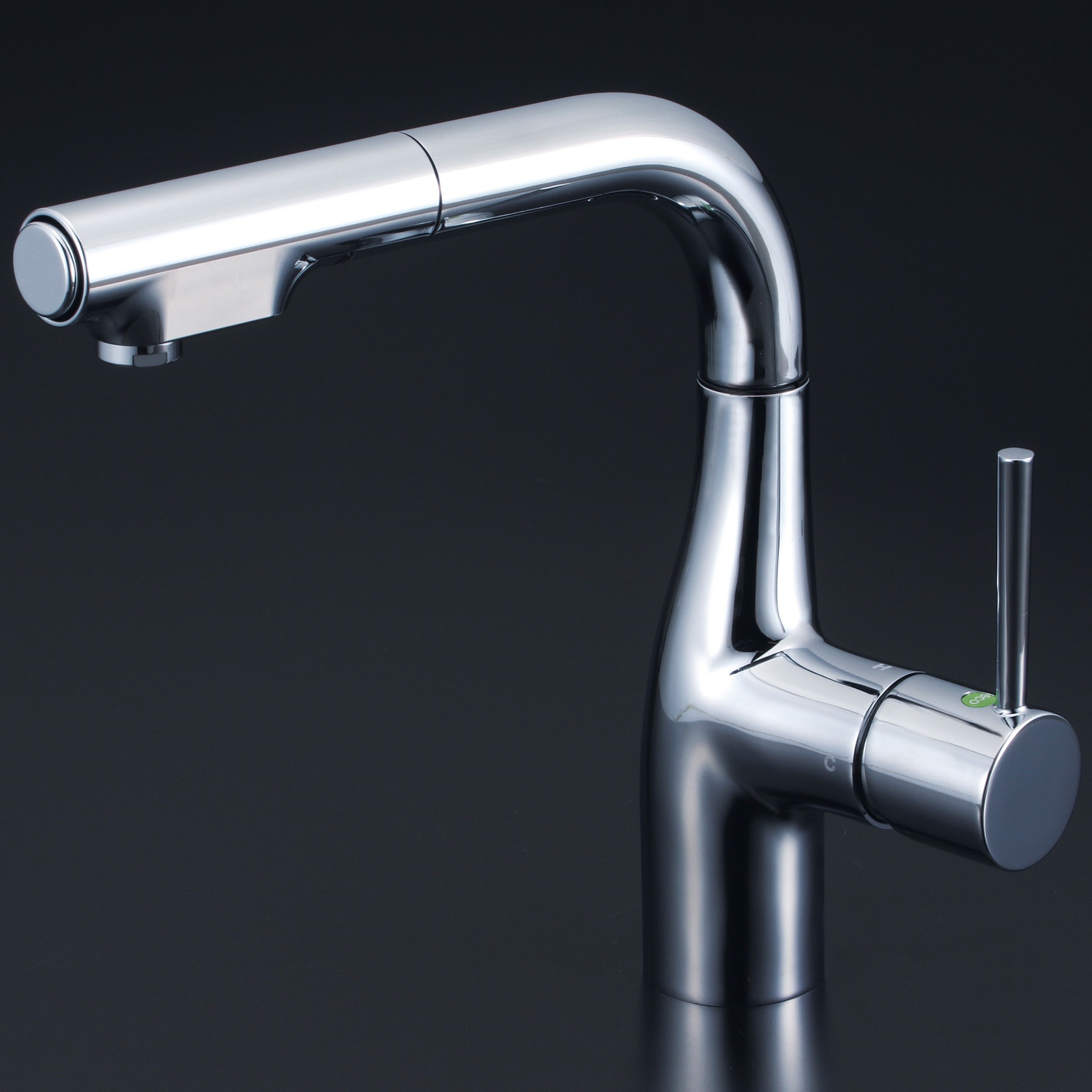 KM6101R2EC シングルレバー式シャワー付混合栓(eレバー)200mmパイプ付 KVK キッチン用 一般地