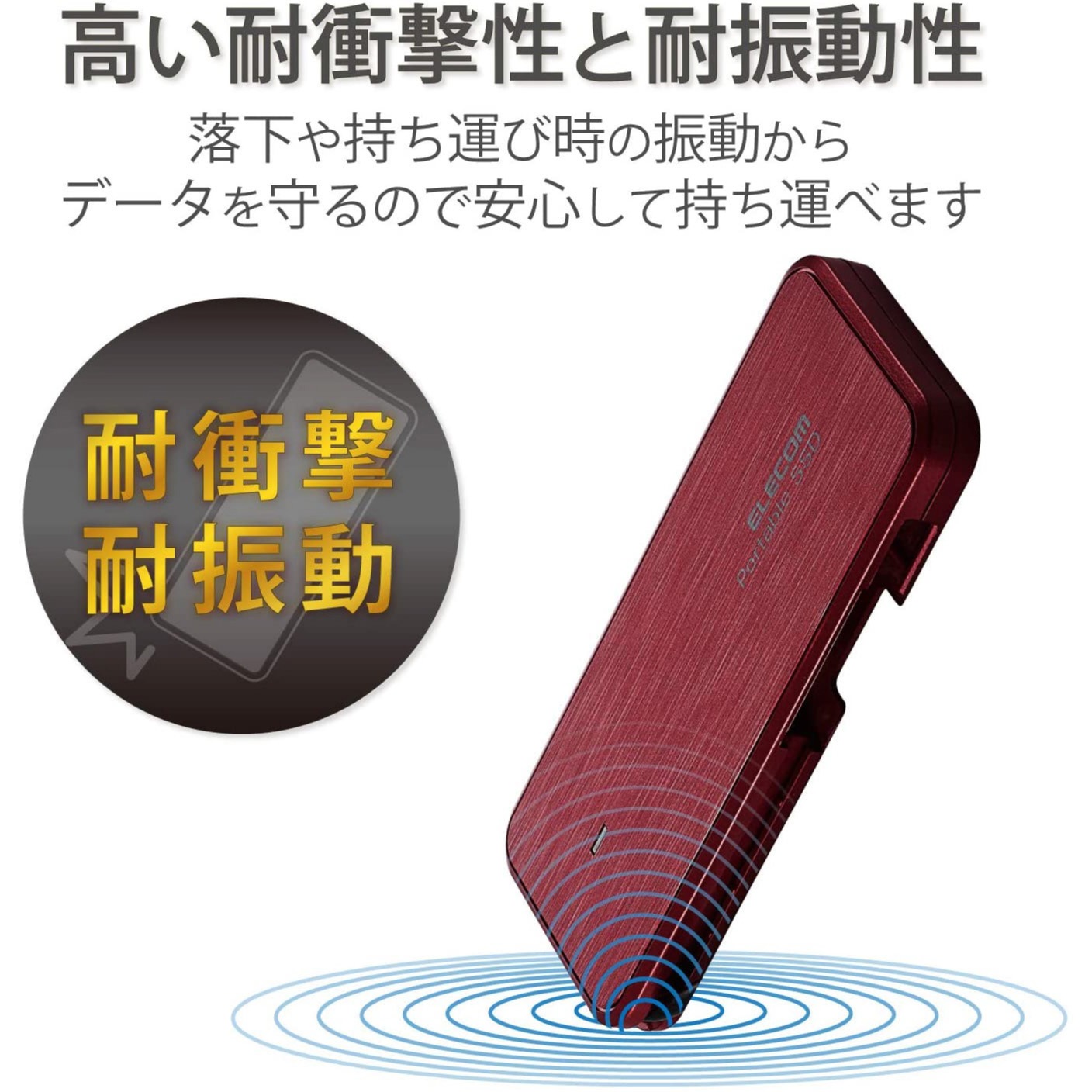 ESD-EC0480GRDR SSD 外付け ポータブル 薄型 USB3.2(Gen1)対応 ESD-EC0480GRDR SSD 外付け ポータブル 薄型 USB3.2(Gen1)対応