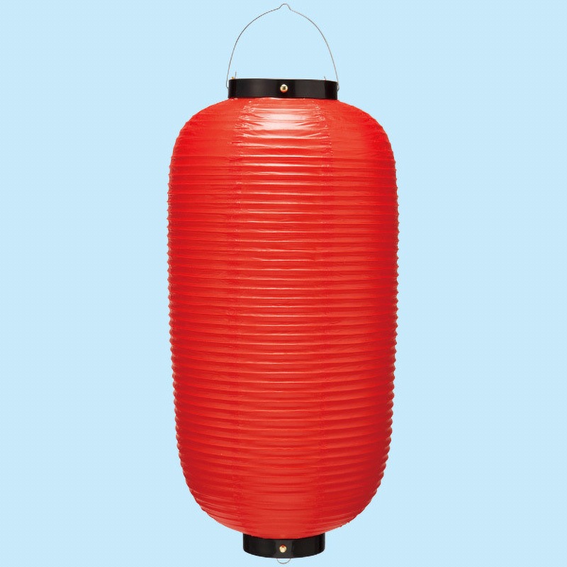 提灯 ビニール九長提灯 平松工芸 赤色 寸法約H53×Φ24cm - 【通販モノタロウ】