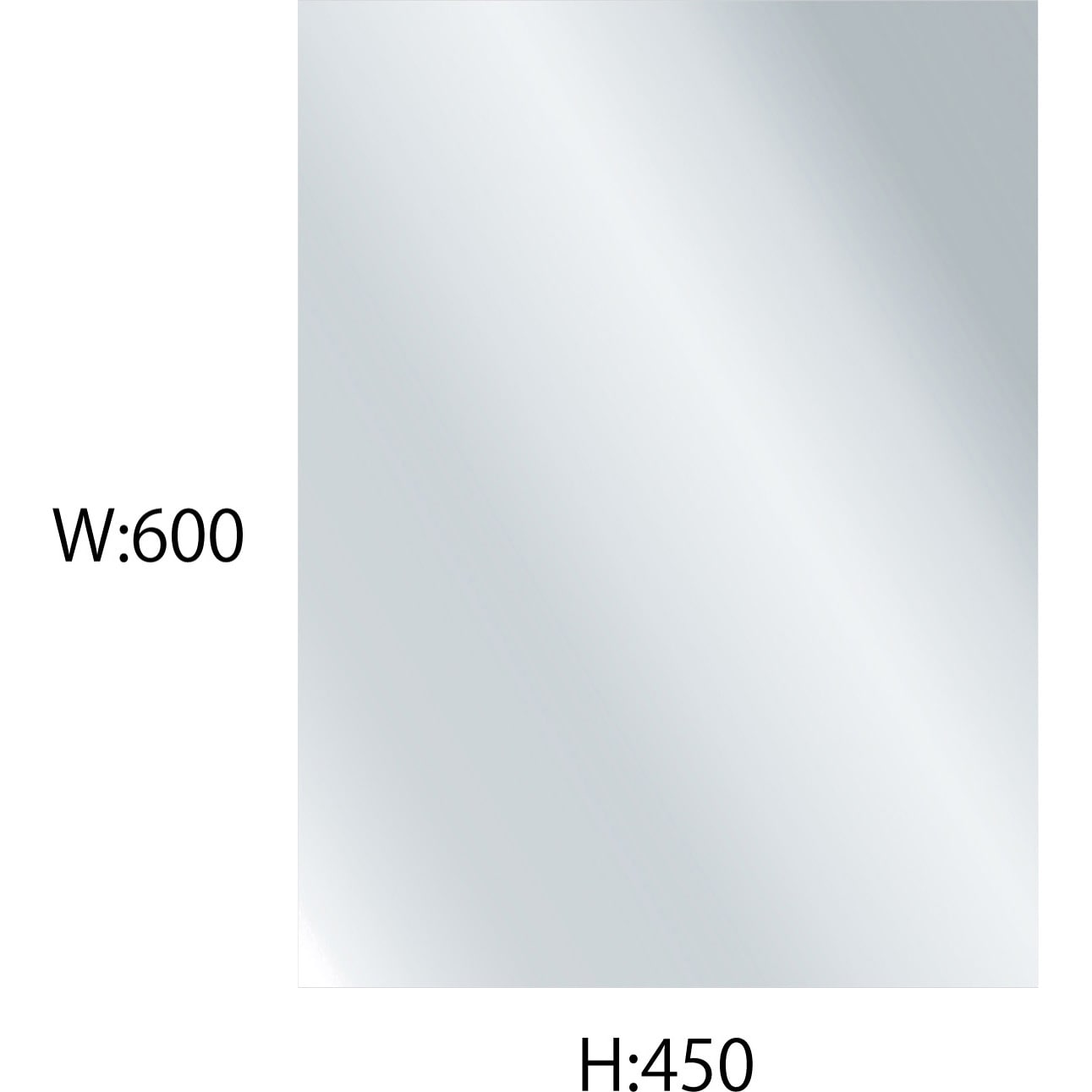 H600mm×W450mm 厚み2mm アクリルミラー グリーンクロス 幅600mm高さ450mm
