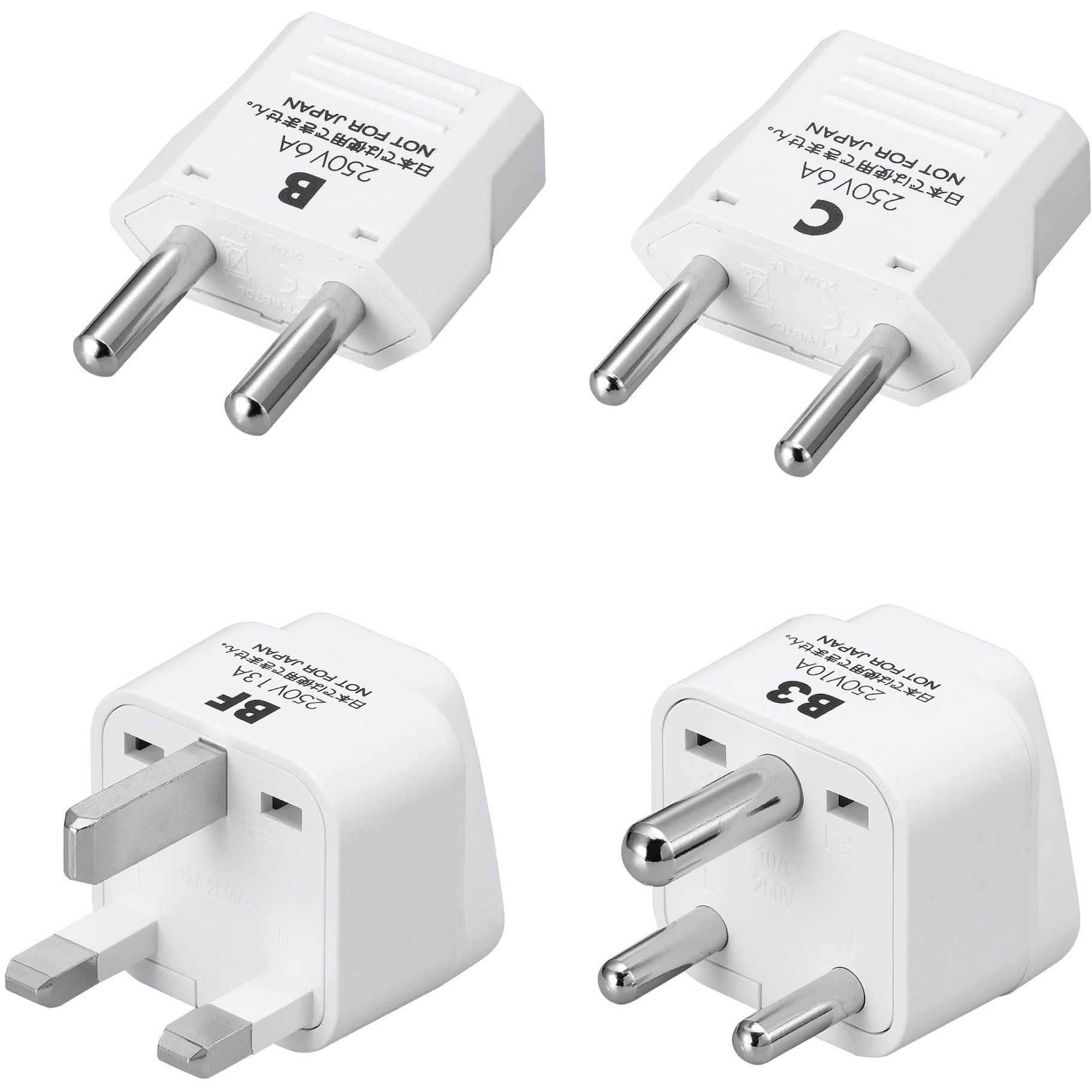 KPS4 海外用電源プラグ4セット YAZAWA(ヤザワコーポレーション) プラグ