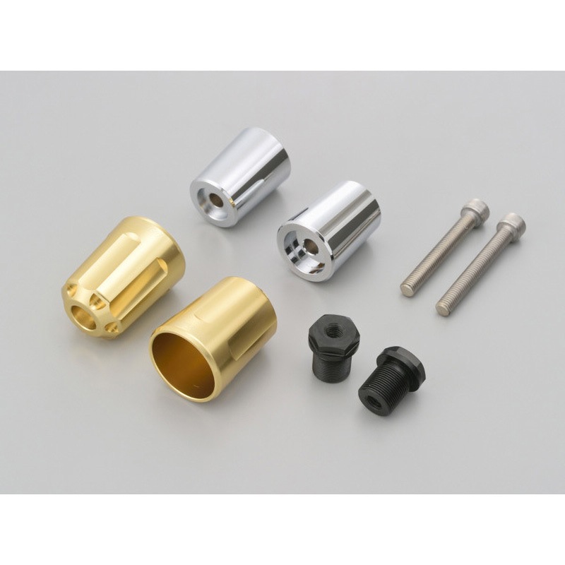 17255 バイク用 バーエンド アルミビレット ヘビーウエイト(リボルバー) DAYTONA(デイトナ) シャンパンゴールド色 カワサキ M17タイプ