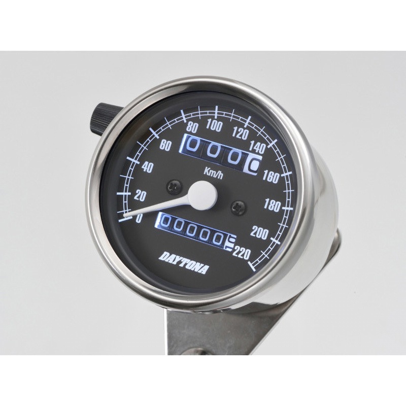 15634 バイク用 機械式スピードメーター Φ60 ホワイトLED照明