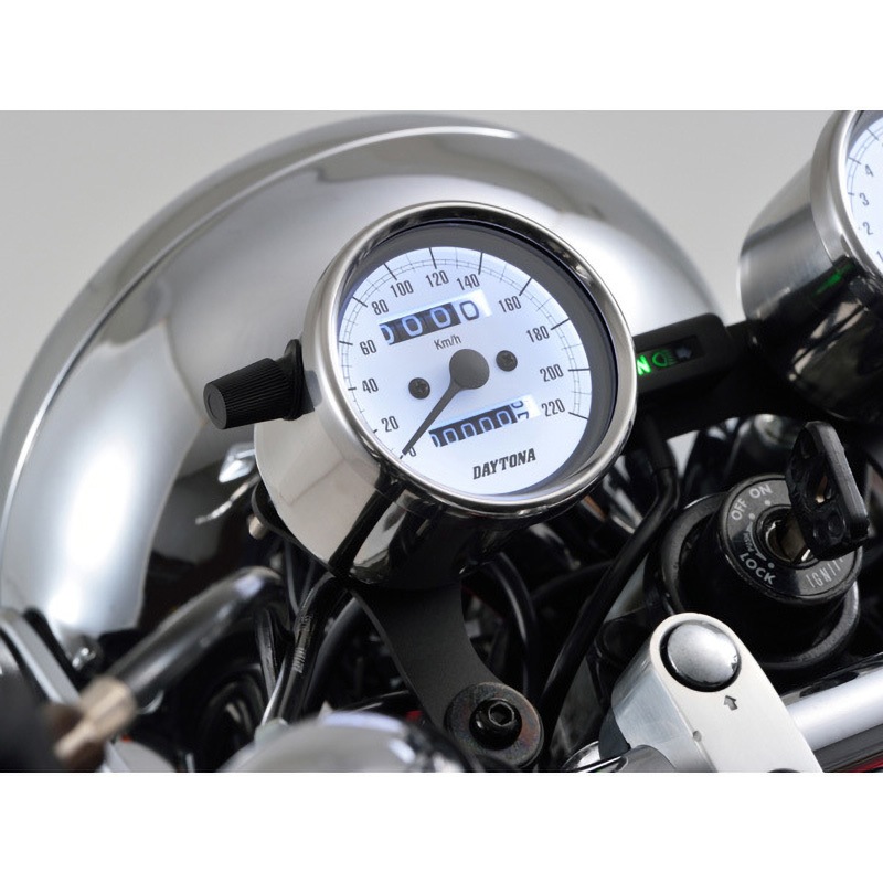 15636 バイク用 機械式スピードメーター Φ60 ホワイトLED照明 1セット