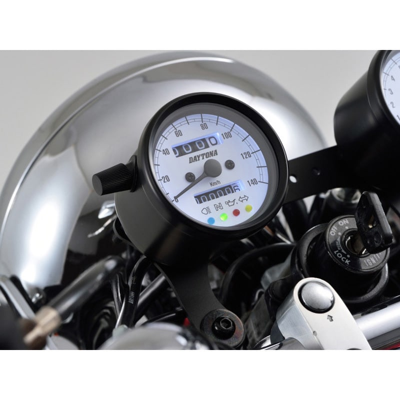 15628 バイク用 機械式スピードメーター Φ60 ホワイトLED照明
