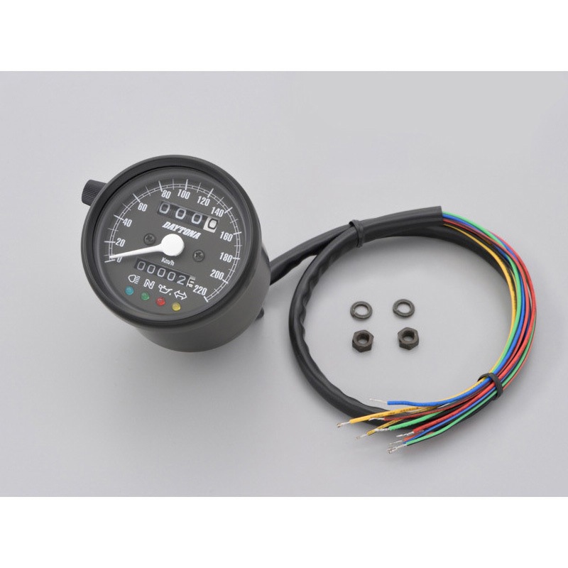 15627 バイク用 機械式スピードメーター Φ60 ホワイトLED照明