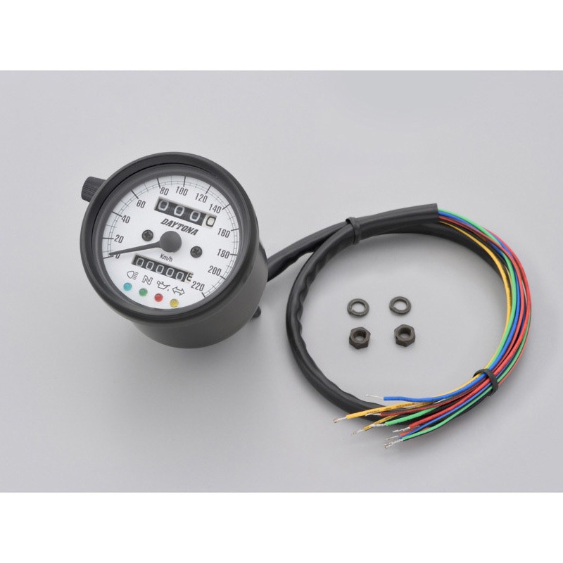 15629 バイク用 機械式スピードメーター Φ60 ホワイトLED照明 1