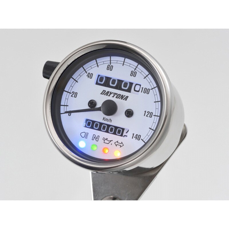 15639 バイク用 機械式スピードメーター Φ60 ホワイトLED照明