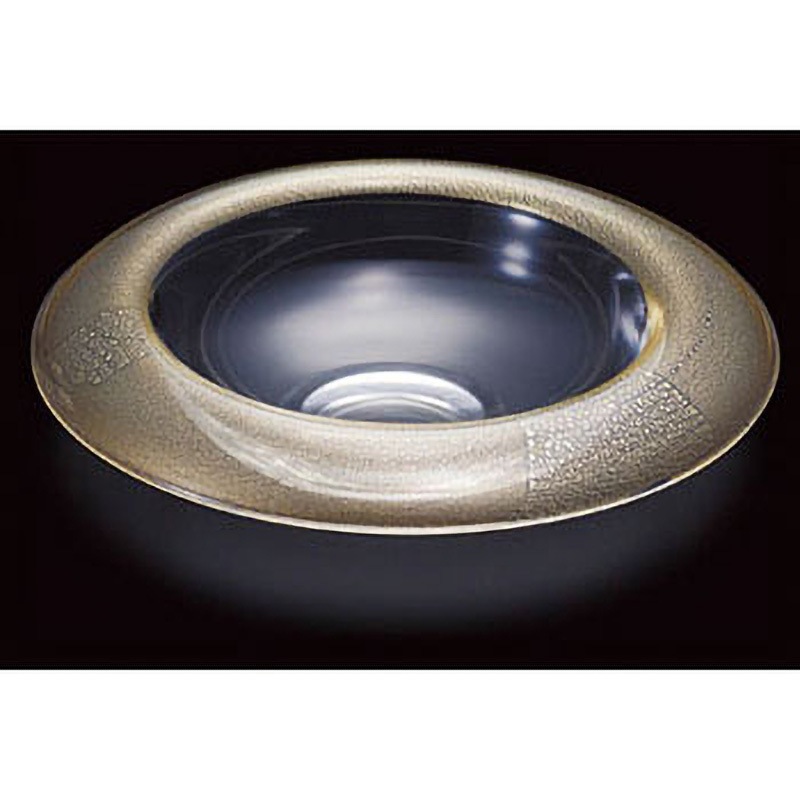 F-71118 HAMON rim bowl アデリア(石塚硝子) 丸皿 洋食器 色gold 高さ55mm  F-71118