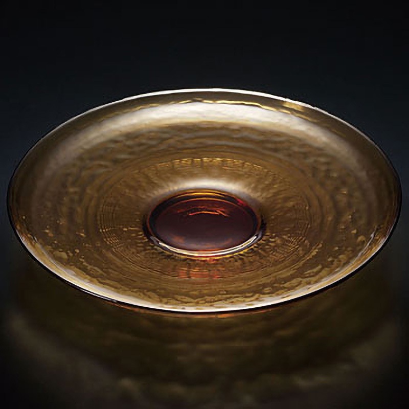 F-71480 Bridal Casual shallow plate230 アデリア(石塚硝子) 丸皿 洋食器 色amber 高さ33mm 1セット(2個) F-71480