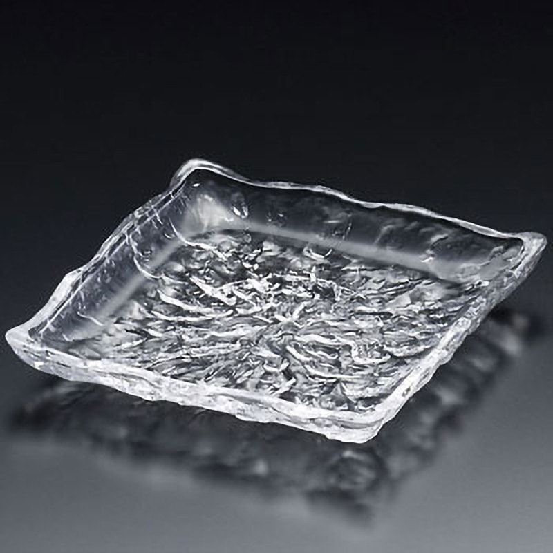 F-49638 鳴門 銘々皿(280-18) アデリア(石塚硝子) 角皿 クリア色 和食器 5,998円