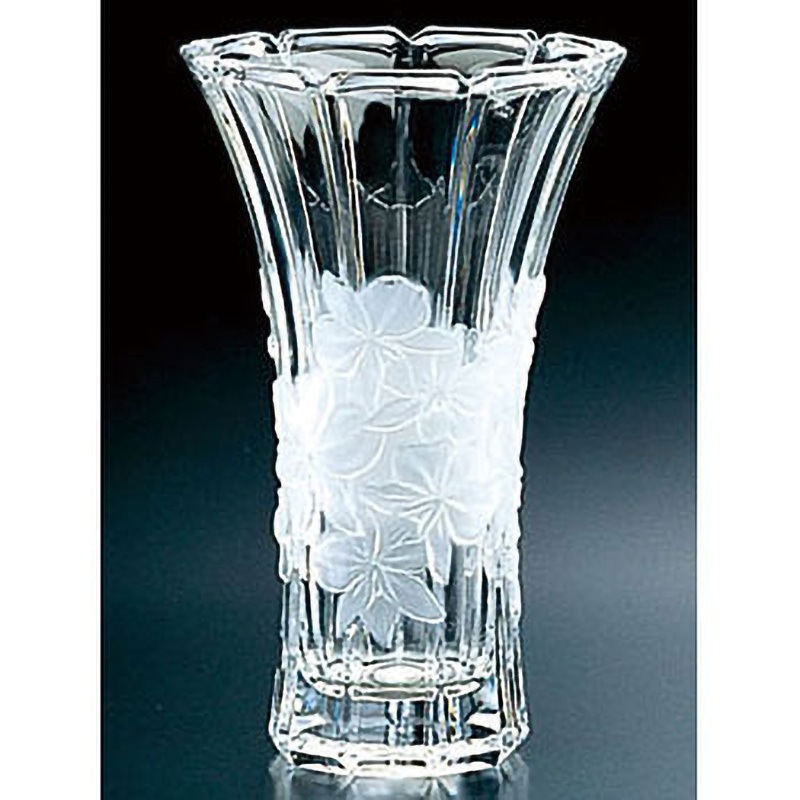 新品未使用】嵯峨御流 クリスタルガラス 花器 花瓶 アデリアクリスタル