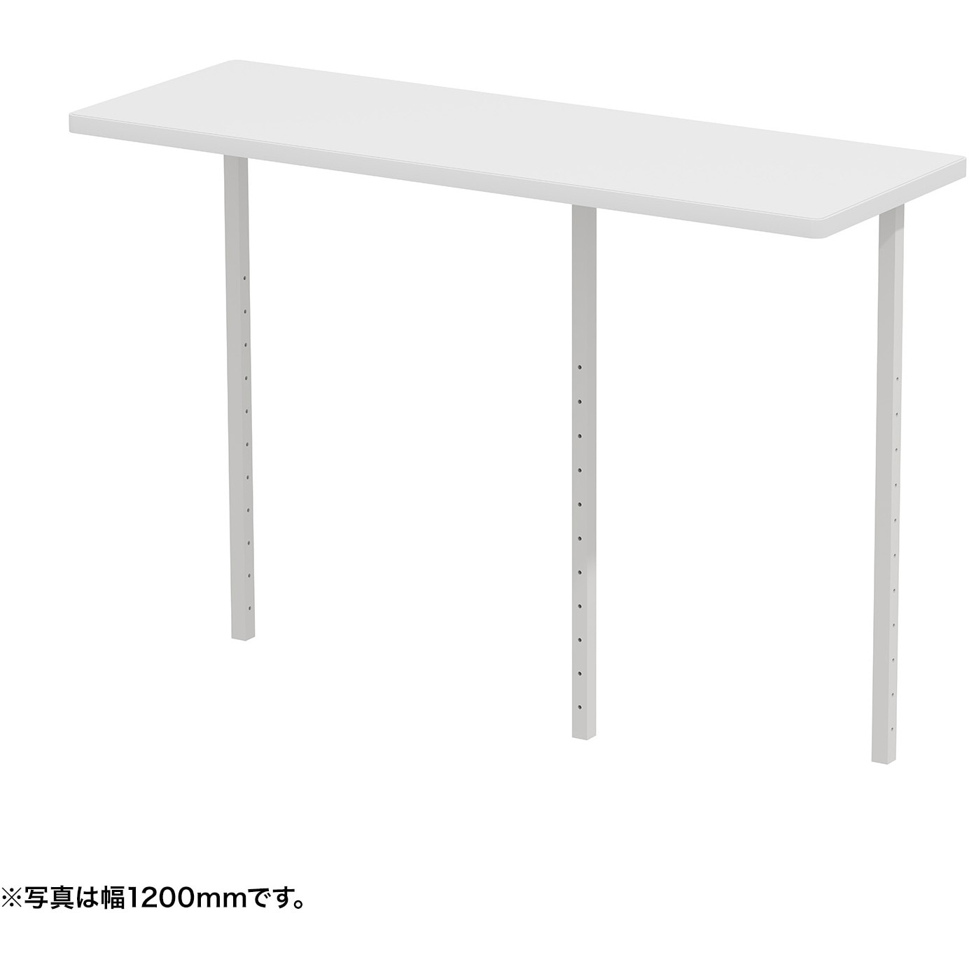 EST-110W サブテーブル_eシリーズ/ホワイト×ホワイト サンワサプライ 幅1100mm奥行420mm高さ170mm
