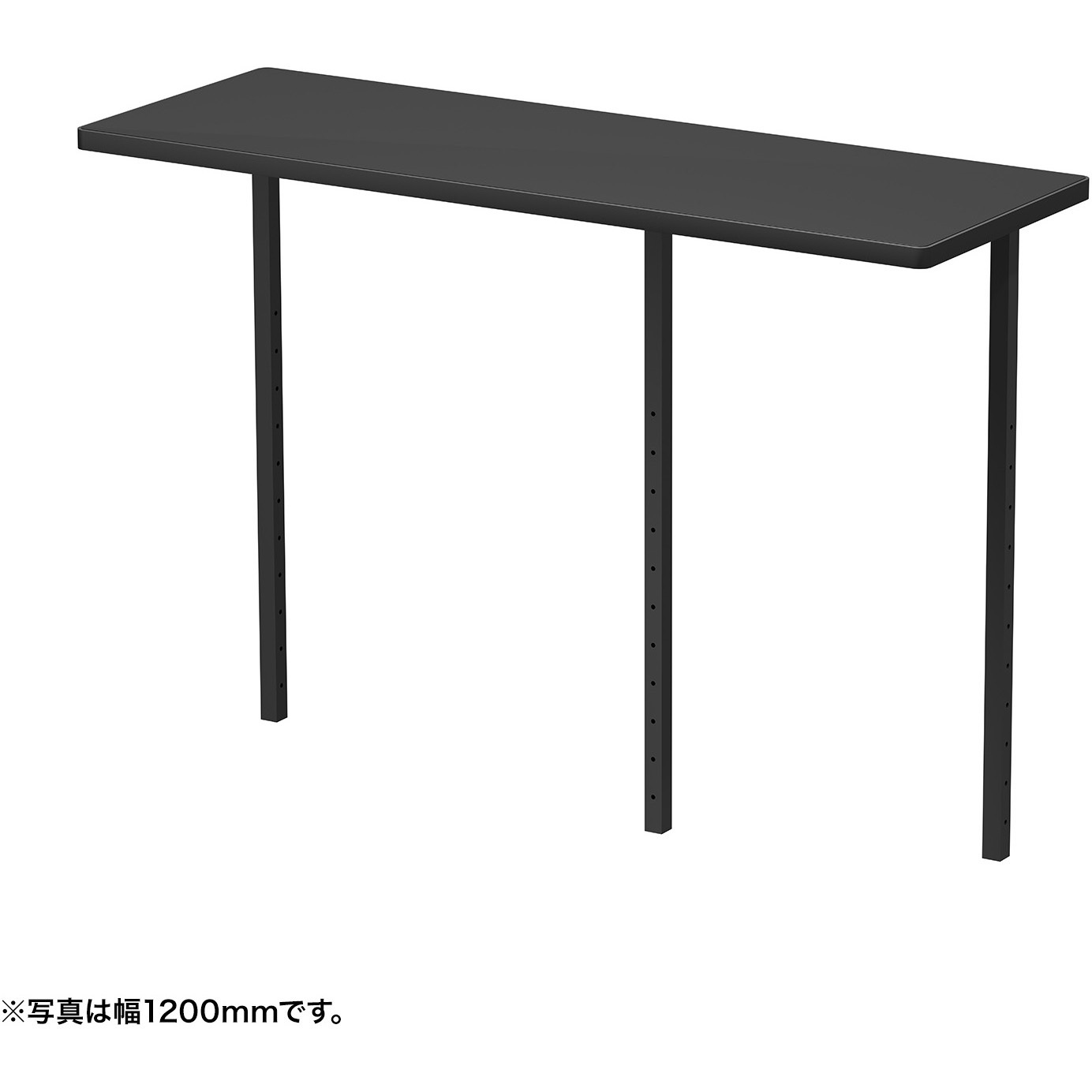 EST-165BK サブテーブル_eシリーズ/ブラック×ブラック サンワサプライ 幅1650mm奥行420mm高さ170mm
