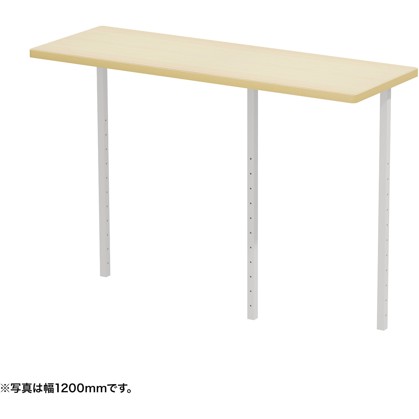 EST-155LM サブテーブル_eシリーズ/薄い木目×ホワイト サンワサプライ 幅1550mm奥行420mm高さ170mm