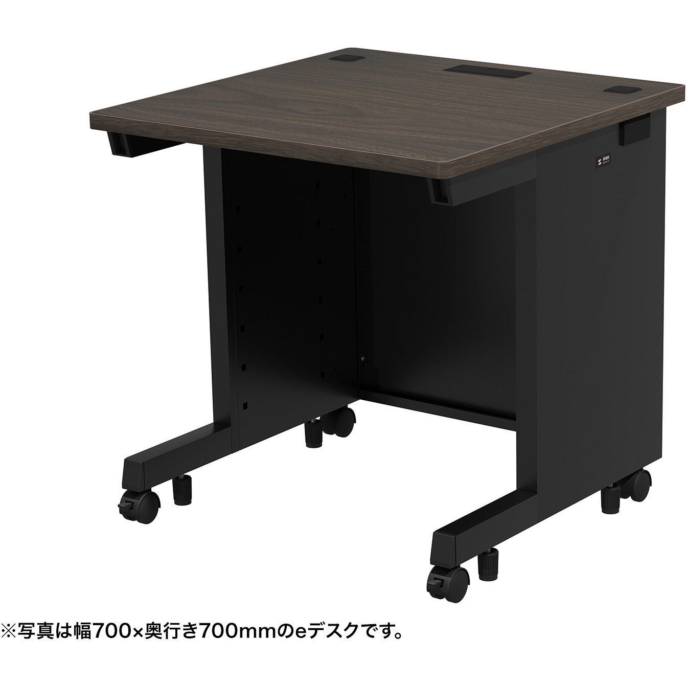 ED-SK7080M デスク_eシリーズ/木目×ブラック サンワサプライ 高さ700mm幅700mm奥行800mm  ED-SK7080M