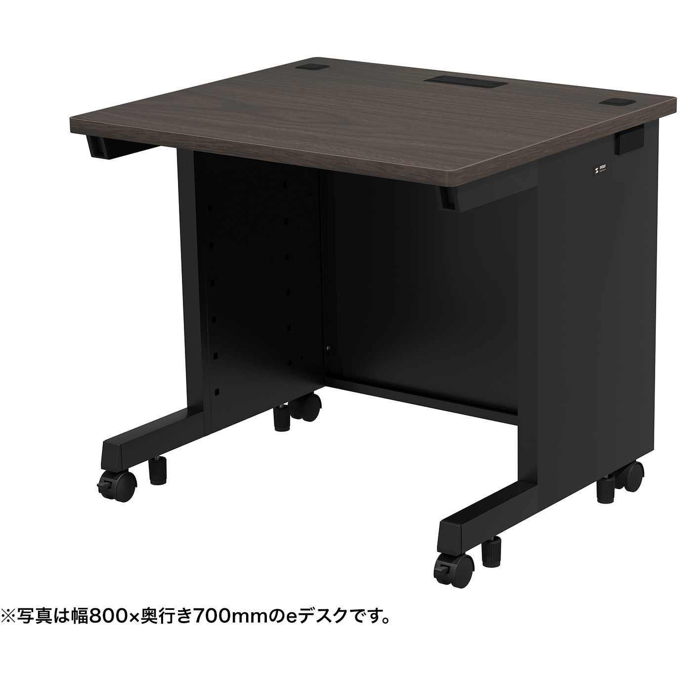 ED-SK8080M デスク_eシリーズ/木目×ブラック サンワサプライ 高さ700mm幅800mm奥行800mm  ED-SK8080M