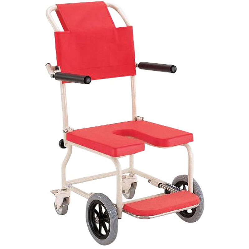 【美品】 2022年製 カワムラサイクル KSC-2/ST 入浴用車椅子 赤色 KSC-2/ST 簡易シャワー車いす(後キャスタ仕様) 1台 カワムラ