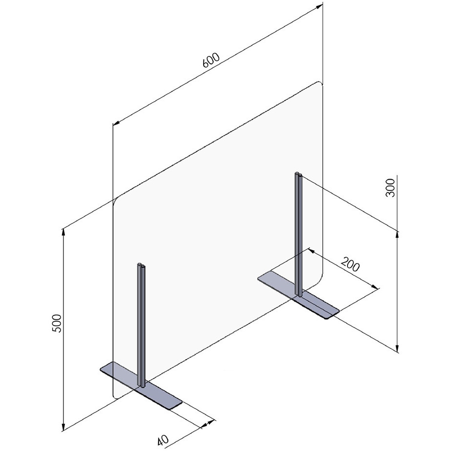 ドッツアンドラインズ 飛沫感染防止クランプ式フロントパーテーション OurField ドッツアンドラインズ 飛沫感染防止パーテーション OurField クランプ式フロントタイプ 15120002 1個（直送品）