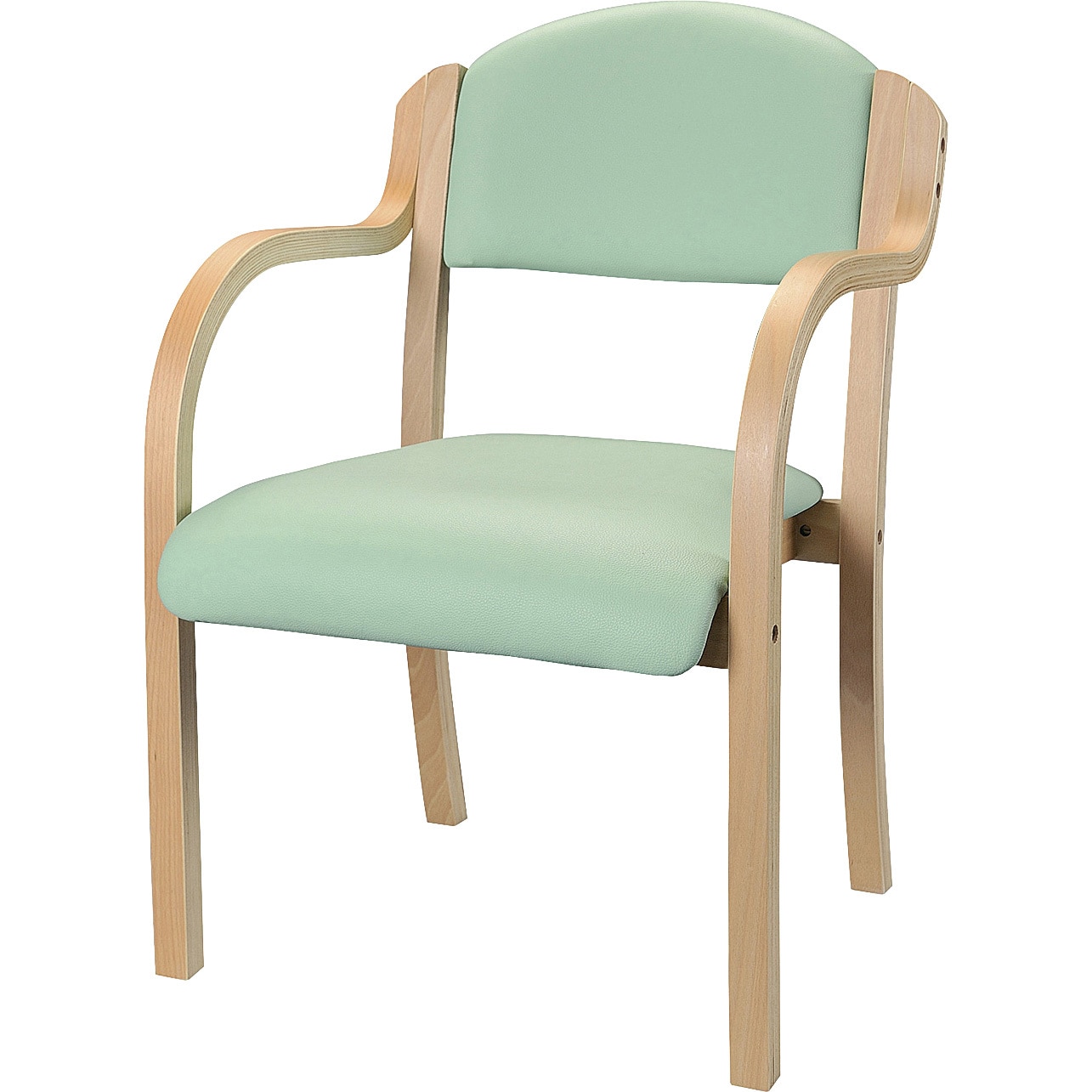 井上金庫販売 木製チェア 肘付タイプ グリーン IKD-01VGR 1脚 ダイニングチェア | 井上金庫販売 木製チェア 肘付タイプ グリーン