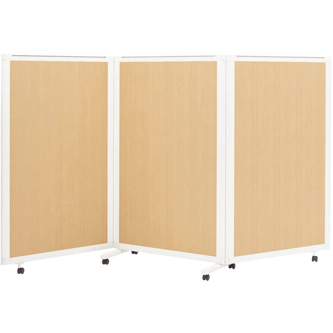 MY-N3592 マツヨシ木目柄スクリーン(3連) 松吉医科器械 ナチュラル色 寸法2700(900×3)×430×1500mm  MY-N3592