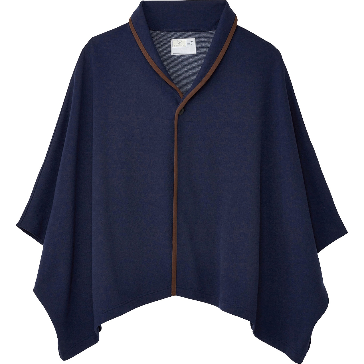 CR844-88 キラク ウォームポンチョ(フリー) トンボ ネイビー色