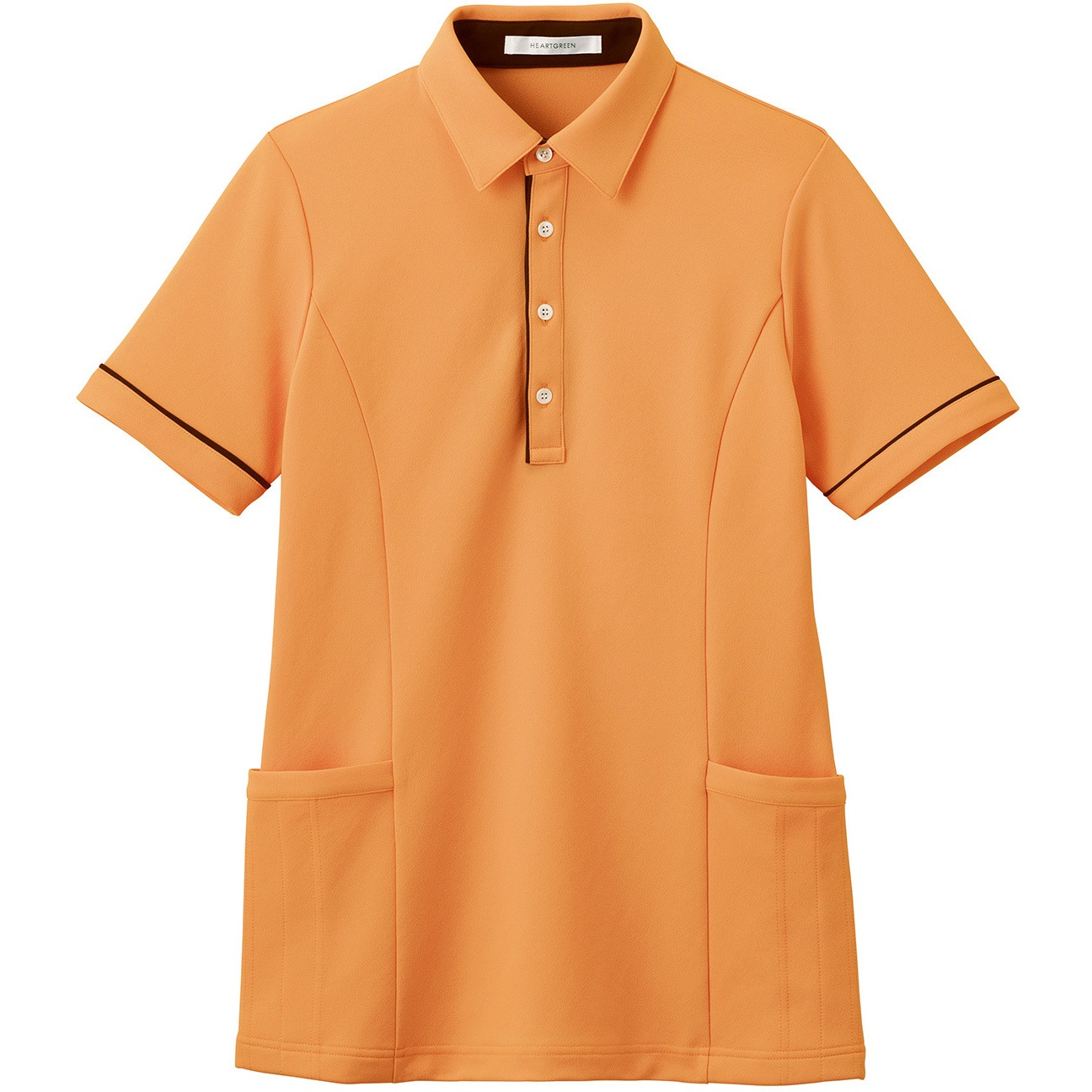 HSP004 半袖ロングポロシャツ 男女兼用 カーシーカシマ サニーオレンジ色 サイズLL  HSP004