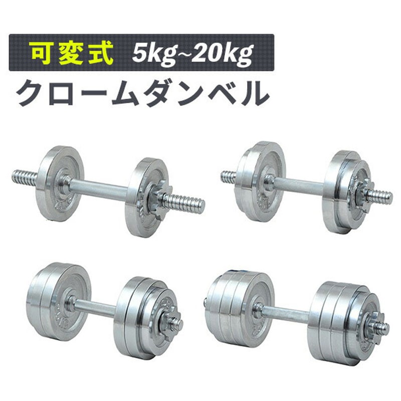 SD-10×2 クロムダンベルセット YAMAZEN(山善) 質量10kg 1セット(2個) - 【通販モノタロウ】