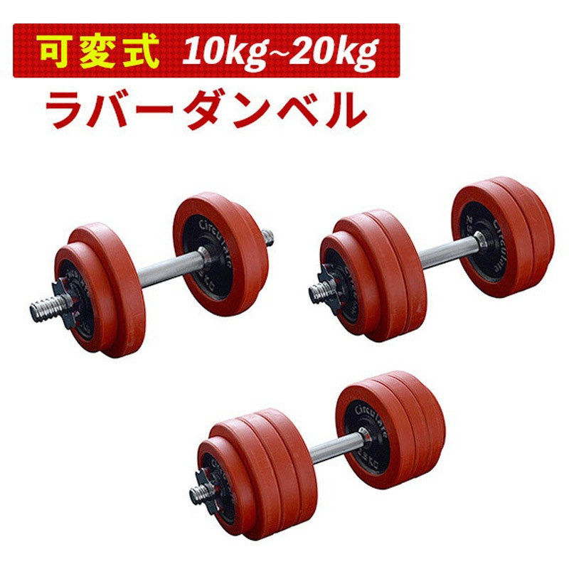 LSD-20×2 ラバーダンベルセット YAMAZEN(山善) 質量20kg 1セット