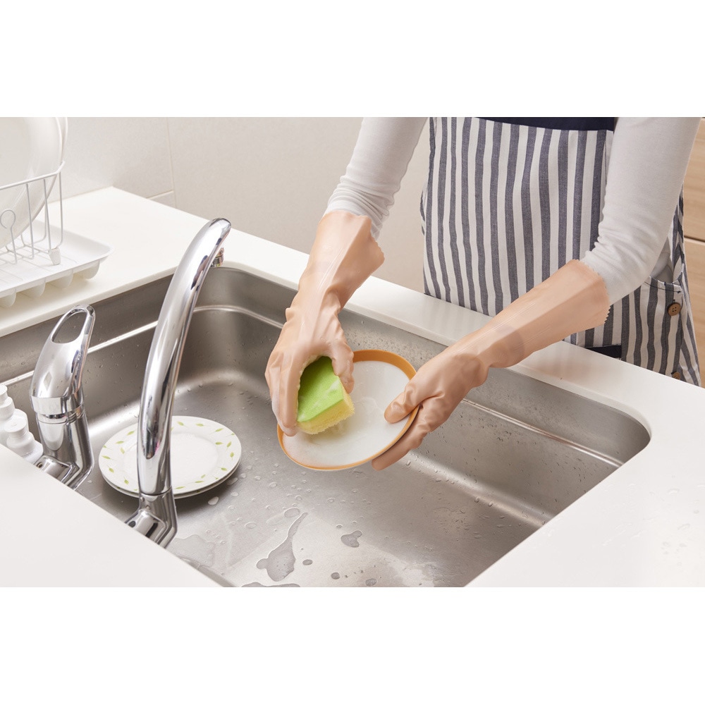 （まとめ）ショーワグローブ さらっとタッチセミロングM パールオレンジ〔×100セット〕 まとめ）ショーワグローブ さらっとタッチセミロングM パールピンク