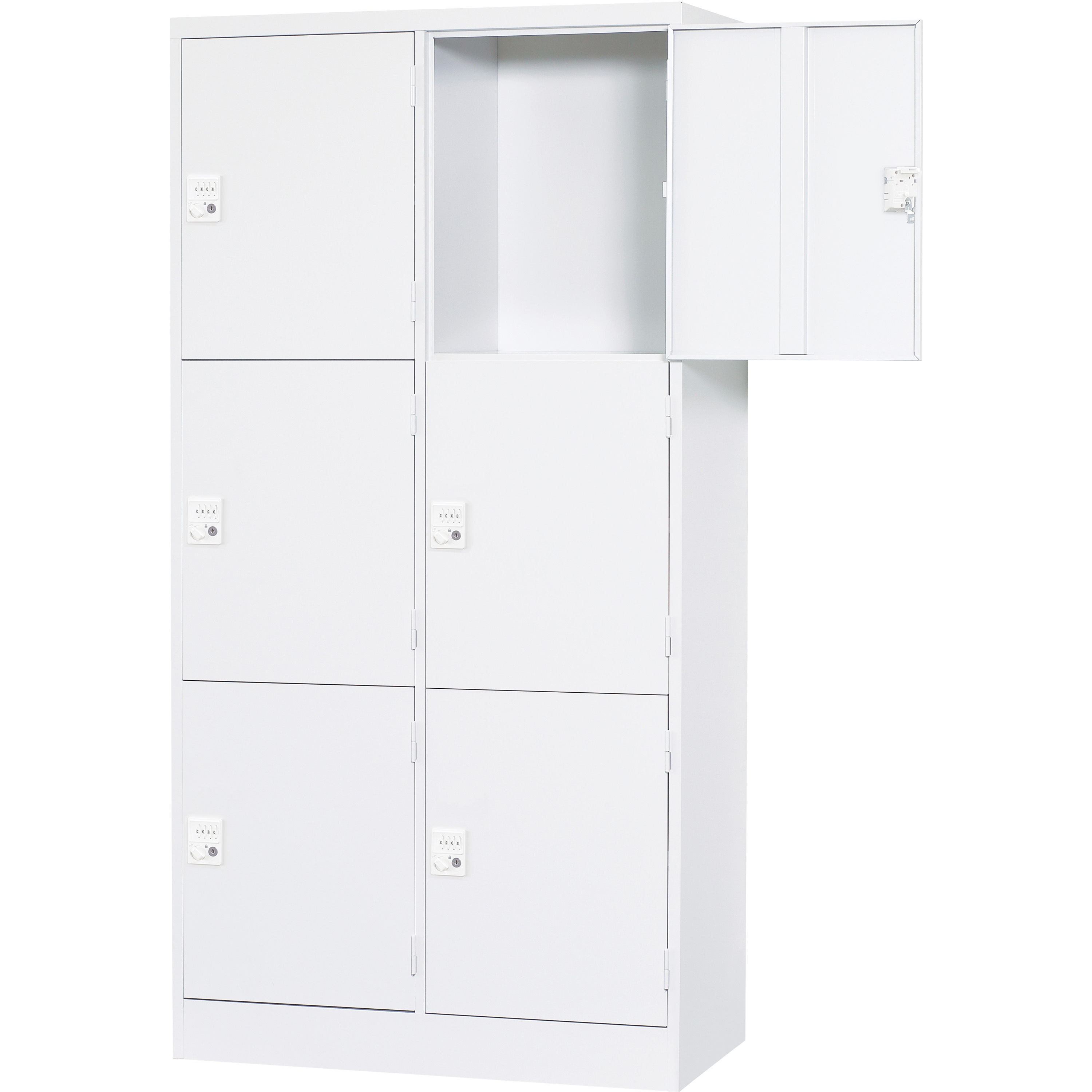 RFTLK-DC6S TLKロッカー 2列 浅型D450 ノーブランド ホワイトGY色 ダイヤル錠 6人2列3段   RFTLK-DC6S