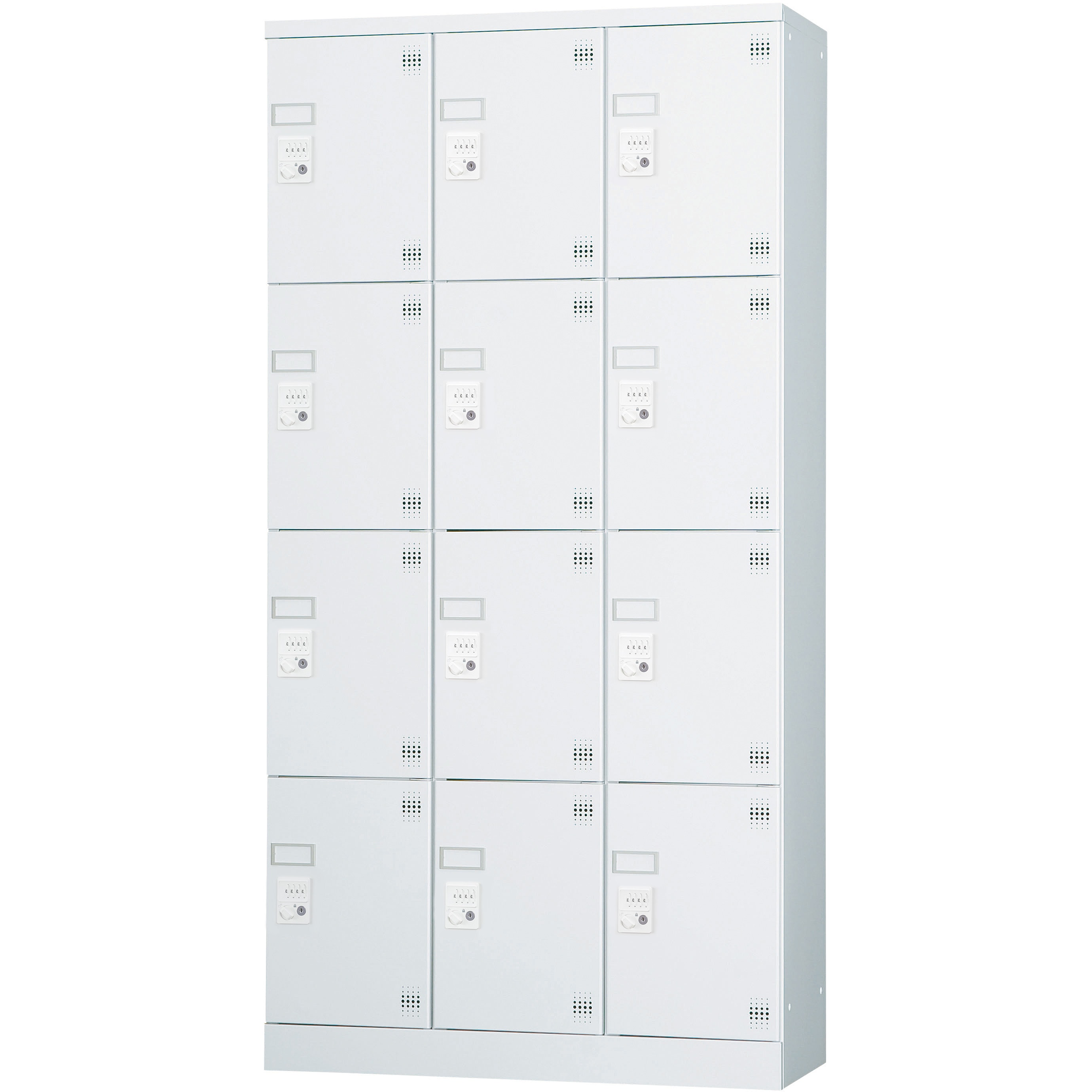 RFGLK-D12TS 多目的用ロッカーハイタイプ 棚板付き ノーブランド ホワイトグレー色 3列4段 人数12人用 ダイヤル錠   RFGLK-D12TS
