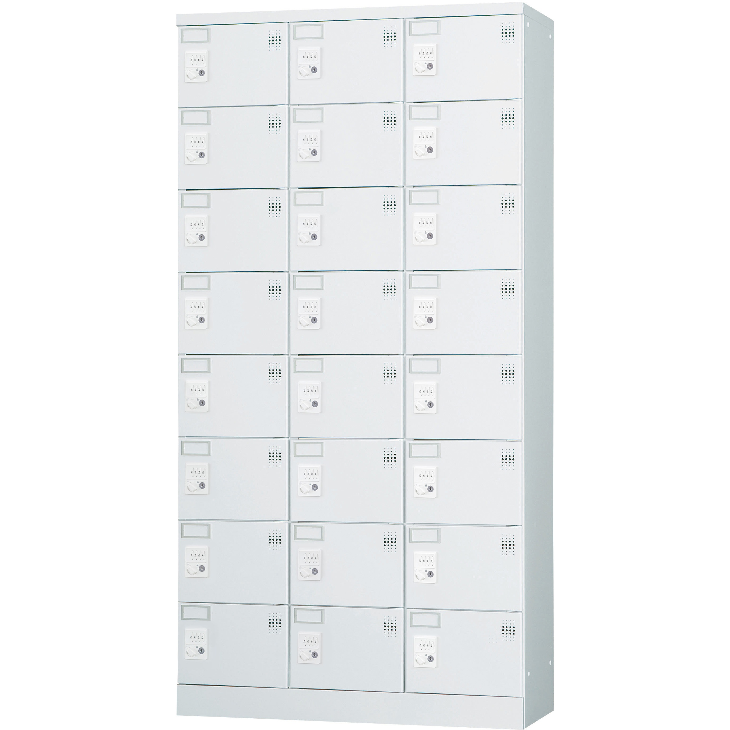 RFGLK-D24T 多目的・多人数用ロッカー ノーブランド ホワイトグレー色 3列8段 人数24人用 ダイヤル錠   RFGLK-D24T