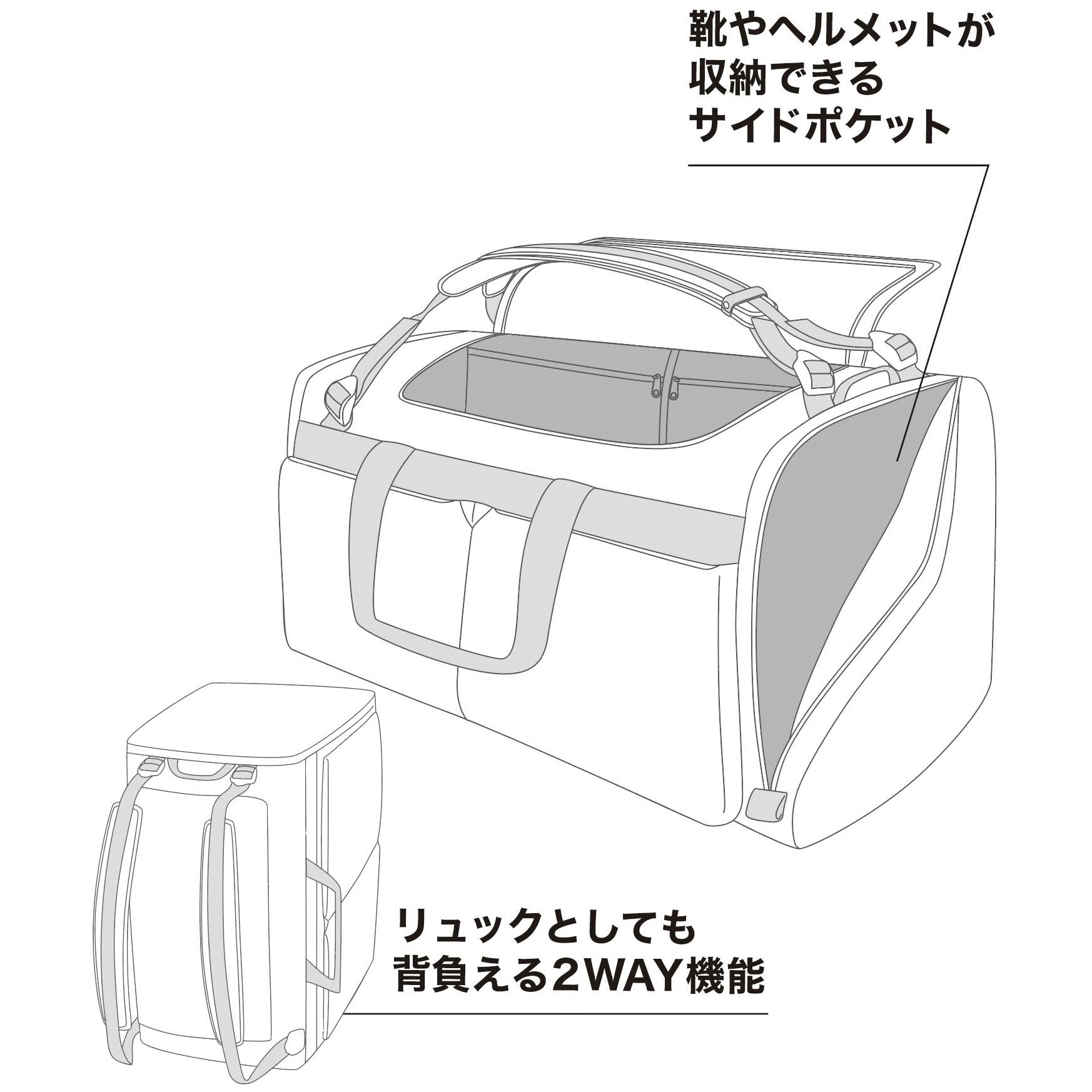 76-650 リュックボストンバッグ 76(ナナロク) 容量55L ブラック色 76