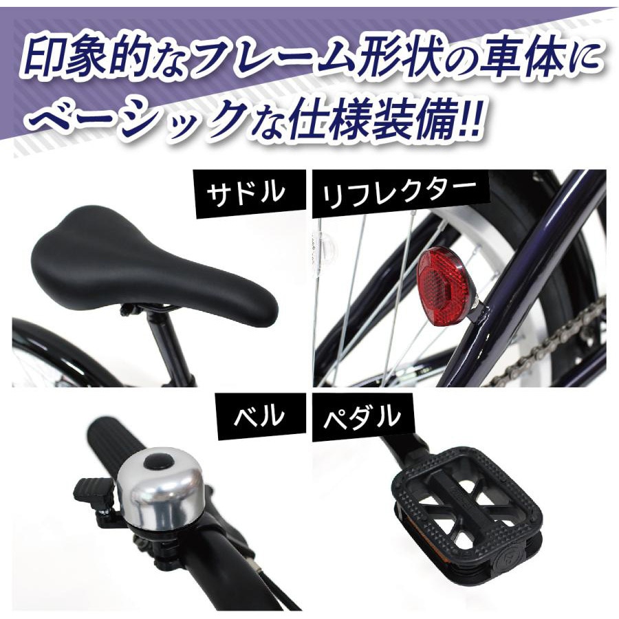 MG-FCP206BL 20インチ6段折畳み自転車BL FIELD CHAMP ダークブルー色