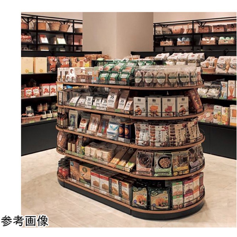 ストアエキスプレス　オリジナル　Ｒエンドユニット　商品棚 Rエンドユニット 両エンド 欄干付き木棚 +ステージセット 61シリーズ