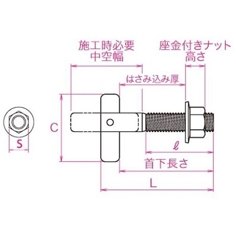 EA947AN-14 ボードアンカー(はさみ固定式/2本) 1セット(2本) エスコ
