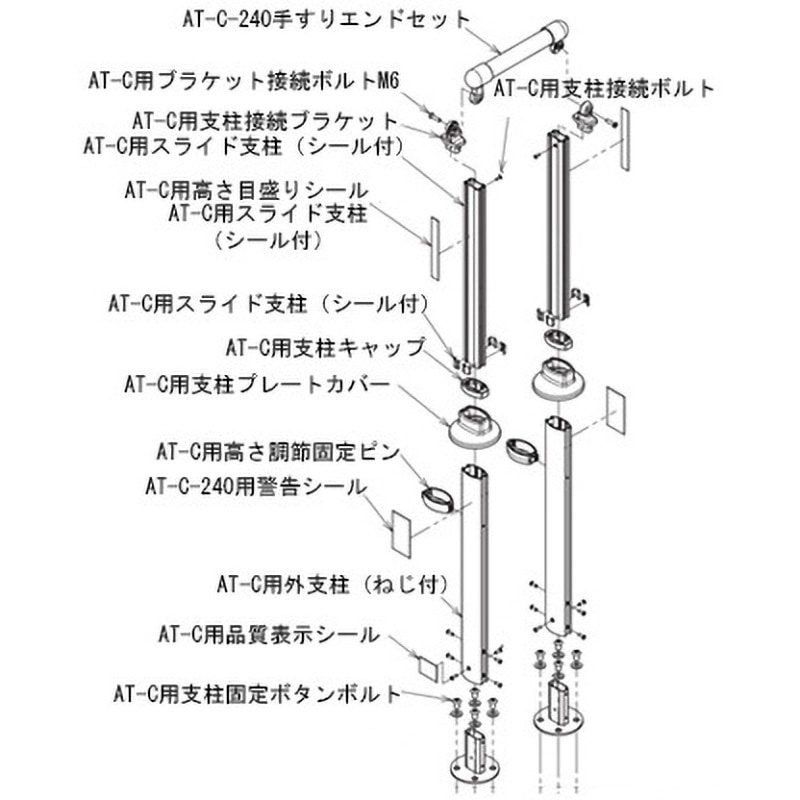 592-233 (AT-C-240/240T部品)オプション品 592シリーズ 1袋(2本) Aron(アロン化成) 【通販モノタロウ】