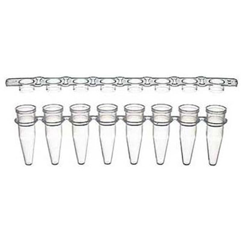 PCR-0208-TCP-F 0.2mL 8連チューブ 透明薄壁タイプ ， 8連フラットキャップ PCR-0208-TCP-Fシリーズ 1セット(10個×960本) Novas Bio 【通販モノタロウ】