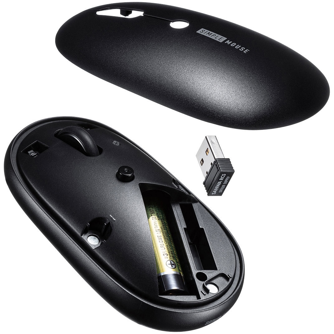 マウス MA-WR187BK 光学式マウス サンワサプライ ワイヤレス 電池式 ブラック