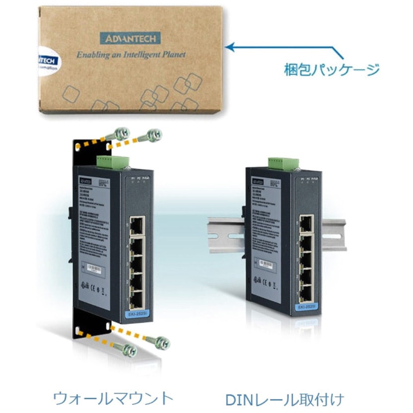 EKI-2528-BE 非管理型・産業用 イーサネットスイッチ(10/100mbps