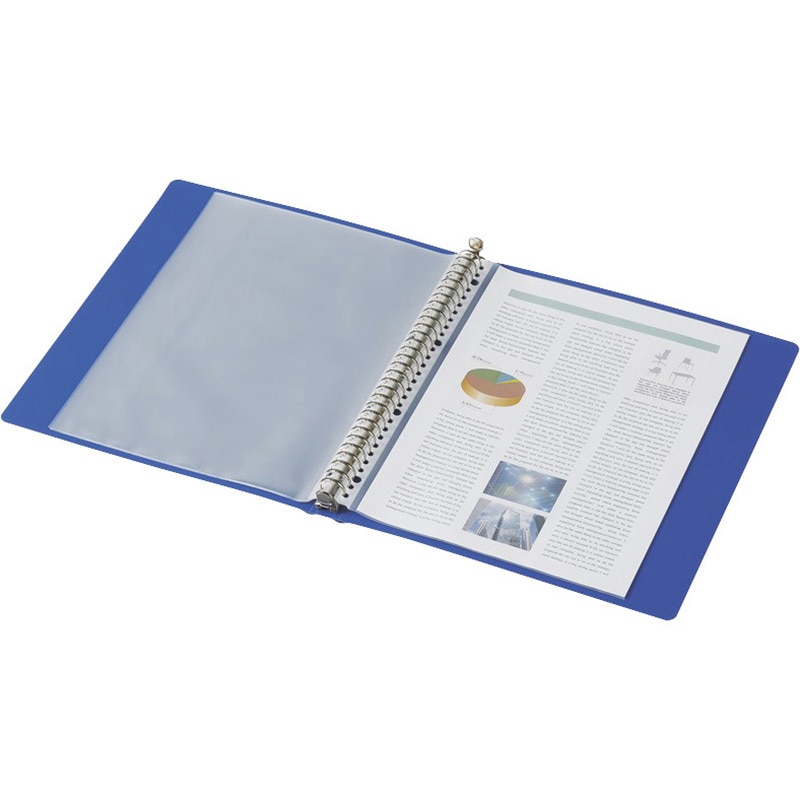 （まとめ）コクヨクリヤーブック（Glassele） 固定式・背ポケット A4タテ 60ポケット ライトブルー ラ-GLB60LB 1セット（4