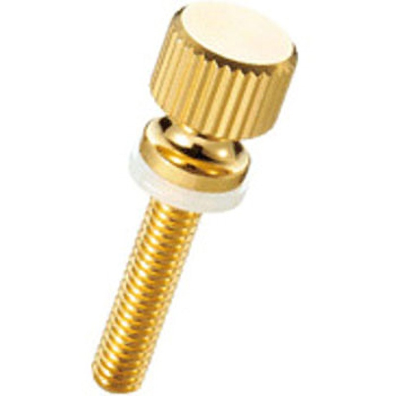 NB-206ICG-T ローレットツマミ Cタイプ/金メッキ/PTFE 廣杉計器 ねじ径M2.6 1袋(50個) NB-206ICG-T