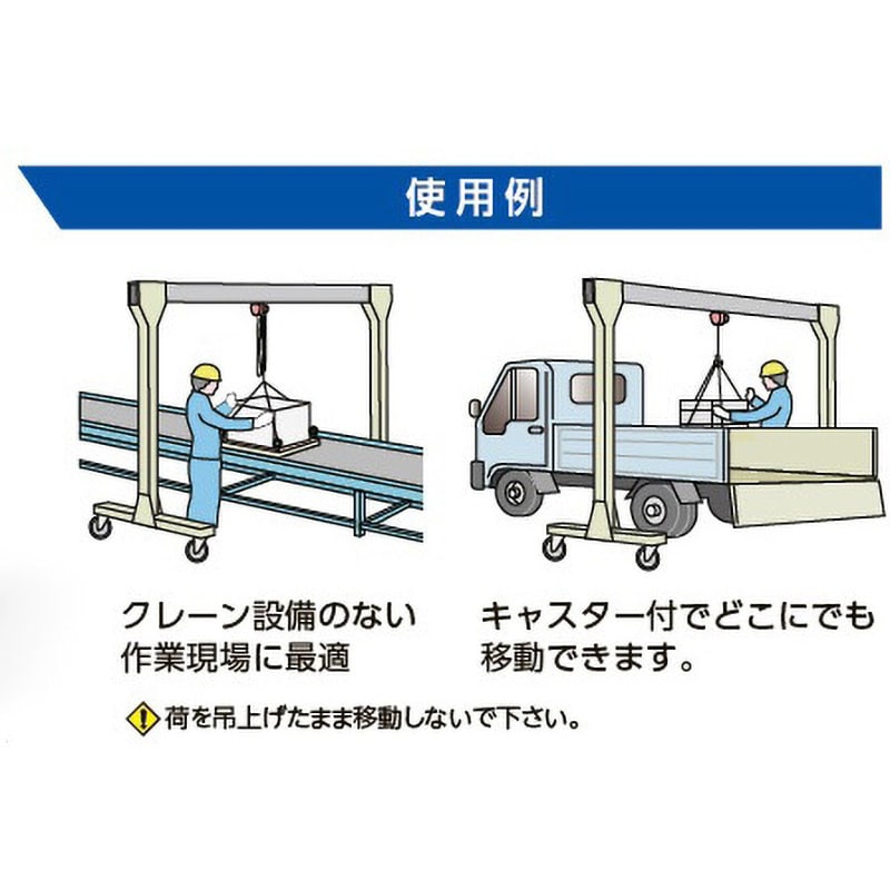 ポータブル門型クレーン(アルミレール仕様) 揚程3m