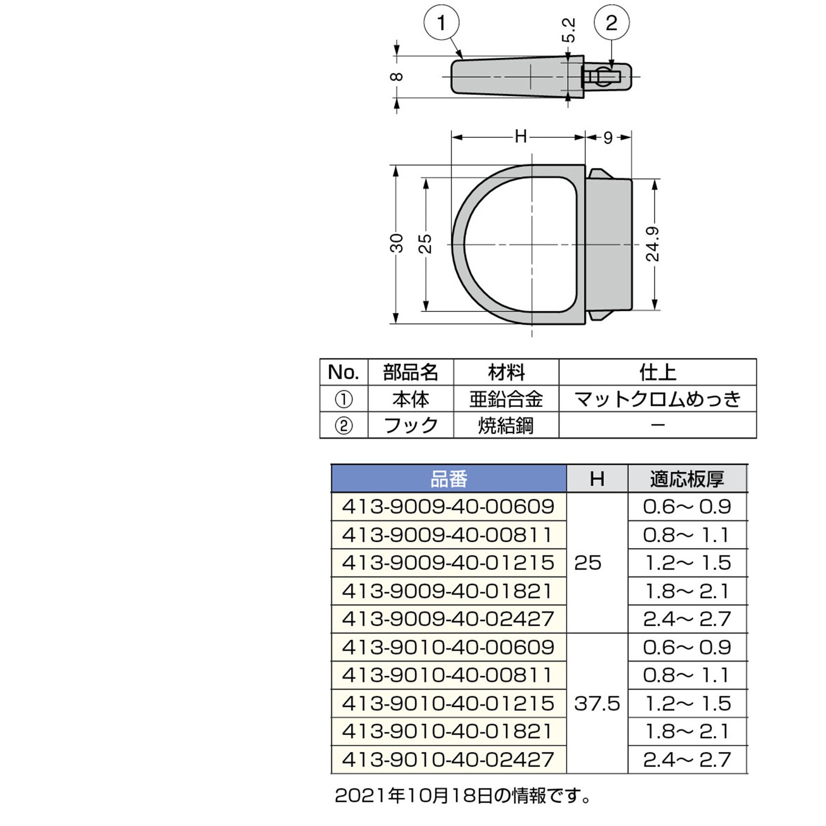 413-9010-40-00609 つまみ LAMP(スガツネ工業) マットクロム