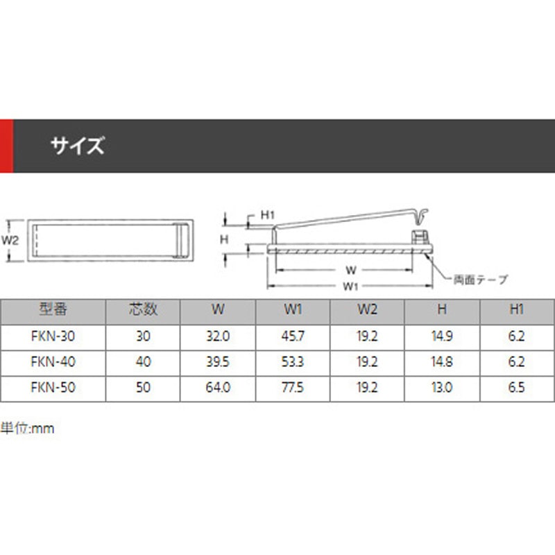 FKN-30-10P フラットケーブルクランプ デンカエレクトロン 1個(10個
