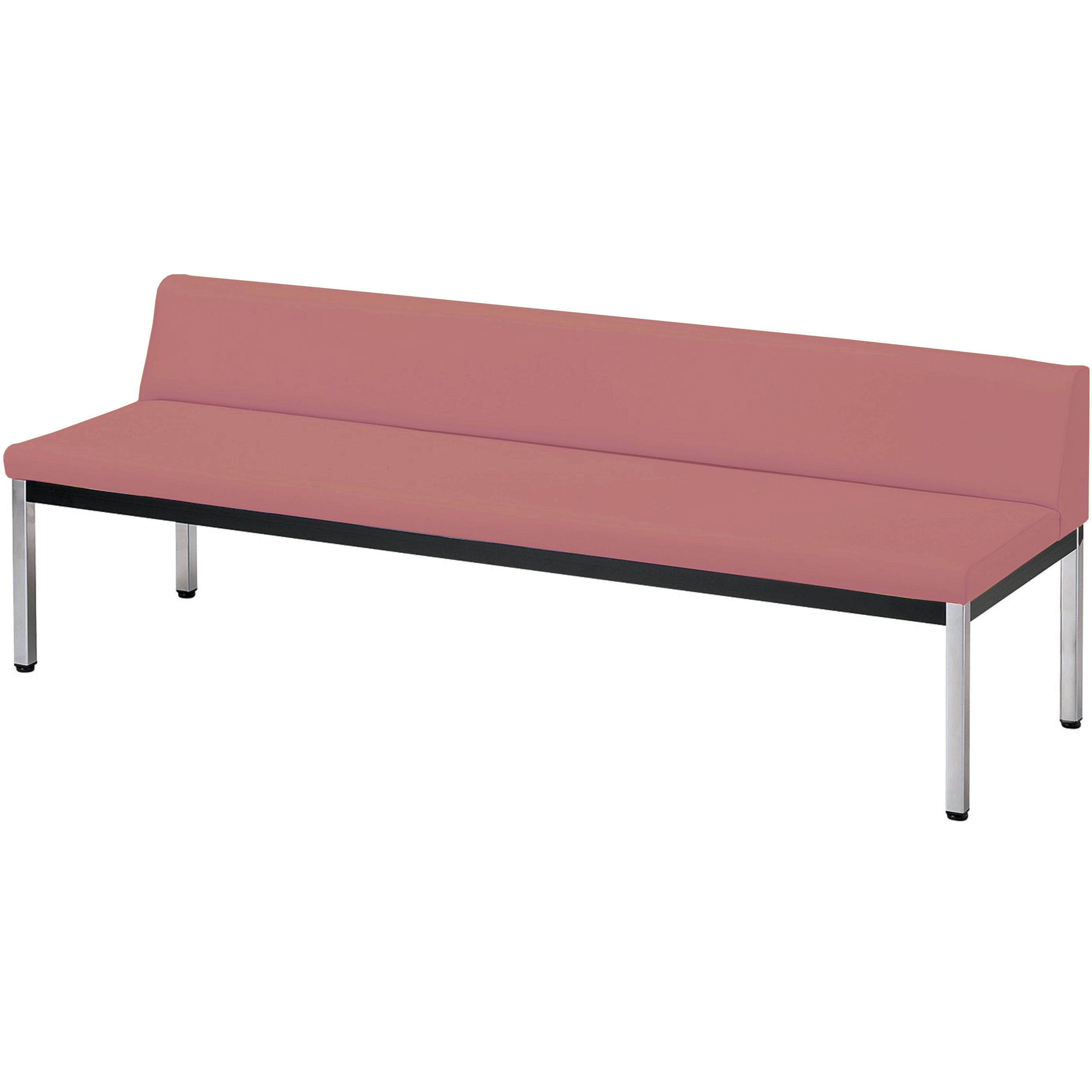 ZR-15A ロビーチェア ニシキ工業 組立式仕様 コーラルピンク色 高さ615mm幅1500mm奥行570mm