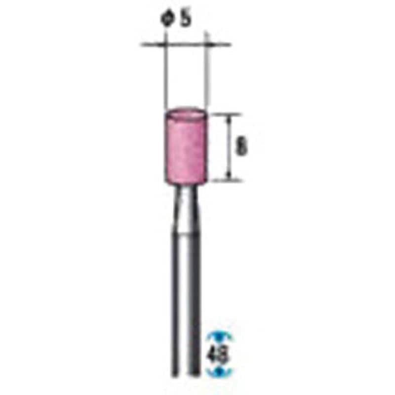 42414 軸付砥石 NSK(ナカニシ) 円筒 WA砥粒 粒度80 質量38g 軸径