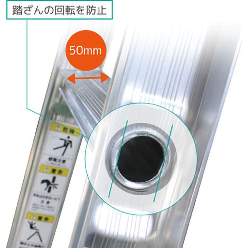 AN-180 アウトリガー一体式脚立 ダン吉 ナカオ 天板高さ1.60～1.79m踏ざん踏面幅50mm AN-180 - 【通販モノタロウ】