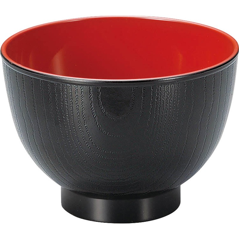 1000035 木目汁椀 和美作日 本体(身)タイプ 黒内朱 - 【通販